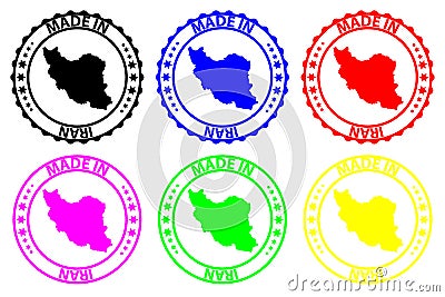 Made in Iran - rubber stamp - vector, Vector Illustration