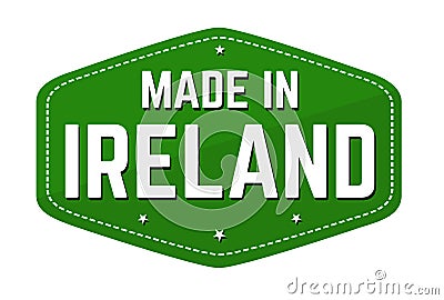 Made in Ireland label or sticker Vector Illustration