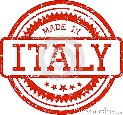 Made in italy grunge rubber stamp isolated on white Vector Illustration
