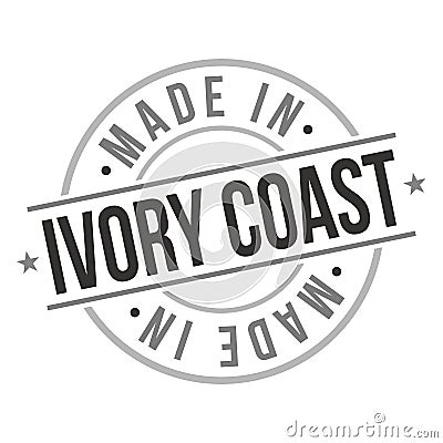 Made in Ivory Coast Quality Original Stamp Design Vector Art Tourism Souvenir Round Seal National Badge. Vector Illustration