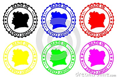 Made in Ivory Coast - rubber stamp - vector, Vector Illustration