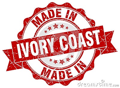 made in Ivory Coast seal Vector Illustration