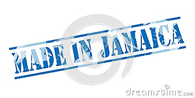 Made in jamaica blue stamp Stock Photo