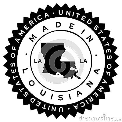 Made in Louisiana black and white stamp vector Vector Illustration