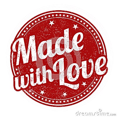 Made with love sign or stamp Vector Illustration