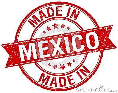 made in Mexico red vintage stamp Vector Illustration