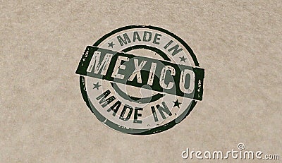 Made in Mexico stamp and stamping Cartoon Illustration