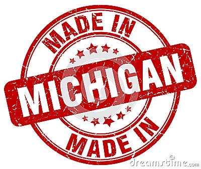 made in Michigan stamp Vector Illustration