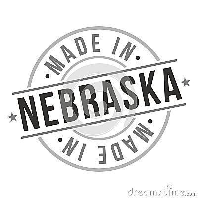 Made in Nebraska Quality Original Stamp Design Vector Art. Seal badge national product vector. Vector Illustration
