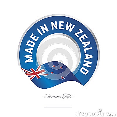 Made in New Zealand flag blue color label button banner Stock Photo