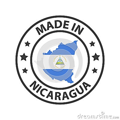 Made in Nicaragua icon. Stamp sticker. Vector illustration Vector Illustration