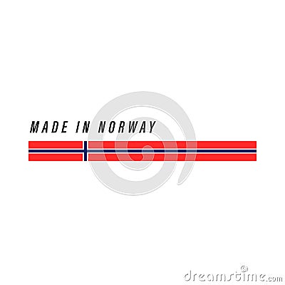 Made in Norway, badge or label with flag isolated Vector Illustration