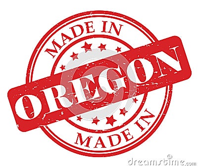 Made in Oregon stamp Cartoon Illustration