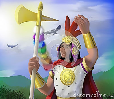 Illustration : The last Inca sapa emperor Atawallpa Stock Photo