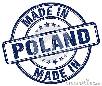 Made in Poland grunge round stamp Vector Illustration