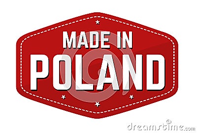 Made in Poland label or sticker Vector Illustration