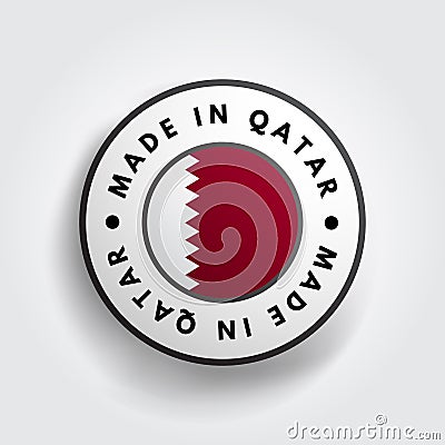 Made in Qatar text emblem badge, concept background Stock Photo