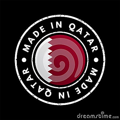 Made in Qatar text emblem stamp, concept background Stock Photo