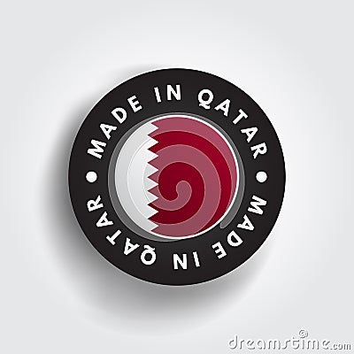 Made in Qatar text emblem stamp, concept background Stock Photo