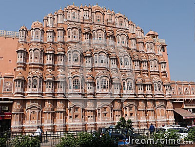 India - Rajasthan - Jaipur - Hawa Mahal Palace â€“ Windows Stock Photo