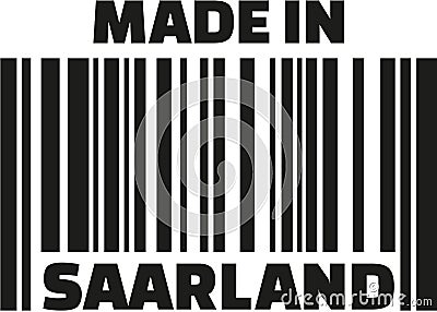 Made in Saarland barcode Vector Illustration