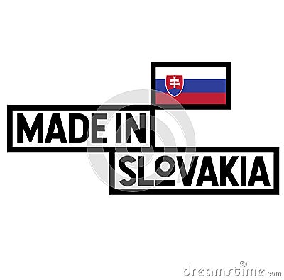 Made in Slovakia label on white Vector Illustration