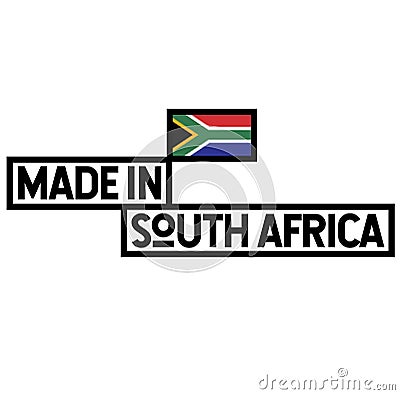 Made in South Africa label on white Vector Illustration