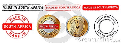 made in south africa stamp seal badge label sticker sign mark product industry manufactured Vector Illustration