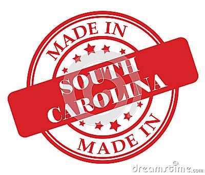 Made in South Carolina stamp Cartoon Illustration