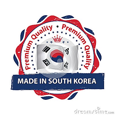 Made in South Korea, Premium Quality Vector Illustration