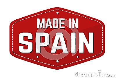 Made in Spain label or sticker Vector Illustration