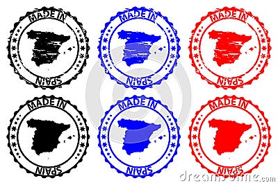 Made in Spain rubber stamp Vector Illustration