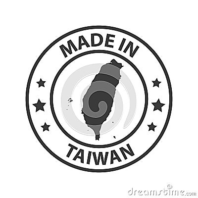 Made in Taiwan icon. Stamp sticker. Vector illustration Vector Illustration