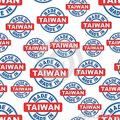 Made in Taiwan seamless pattern background icon. Vector Illustration