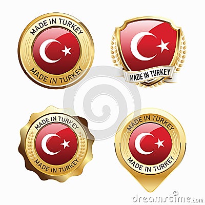 Made in Turkey Badges. Vector Illustration
