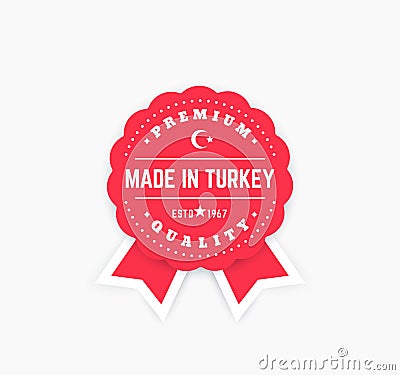 Made in Turkey vector badge Vector Illustration