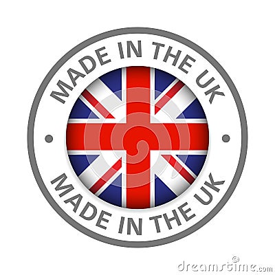 Made in the uk flag icon Vector Illustration