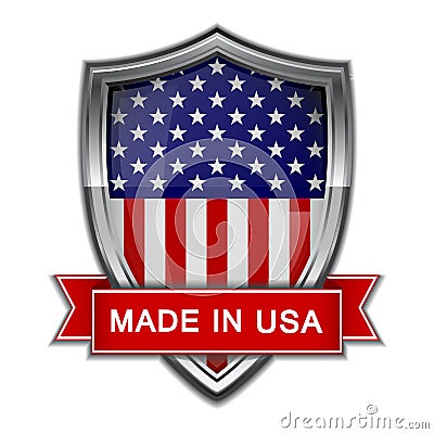 Made in USA. Glossy label Vector Illustration