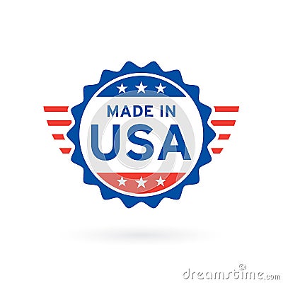 Made in USA icon concept badge design. Vector illustration. Vector Illustration