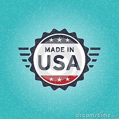 Made in USA icon concept old retro grunge badge design Vector Illustration