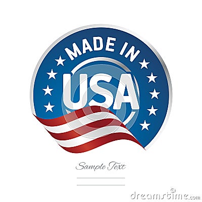 Made in USA label logo stamp certified Stock Photo