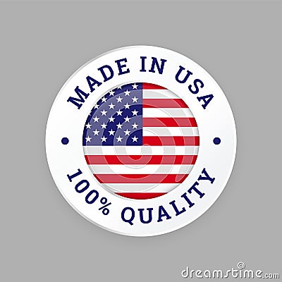 Made in USA 100 percent American quality seal Vector Illustration