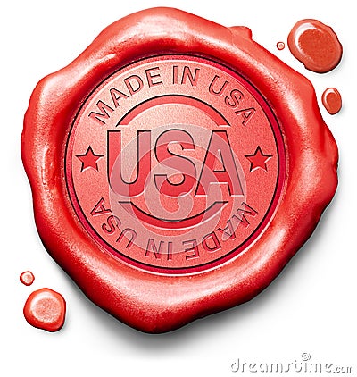 Made in USA quality label Stock Photo