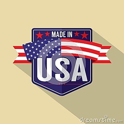 Made in USA Single Badge Vector Illustration