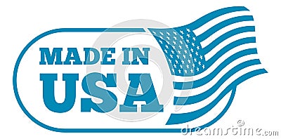 Made in USA stamp. Retro quality label with american flag Vector Illustration