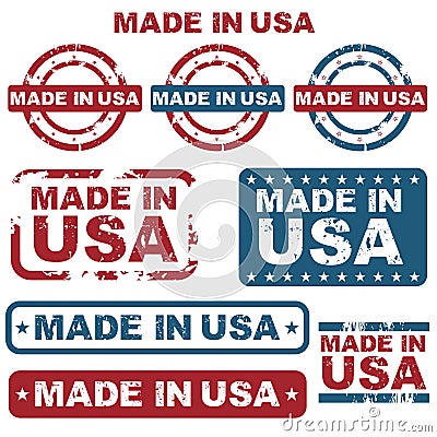 Made in USA stamps Vector Illustration