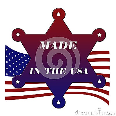 Made in usa star Cartoon Illustration