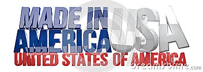 Made in USA United States of America 3D Render Cartoon Illustration