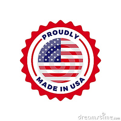 Made in USA American quality flag vector seal icon Vector Illustration