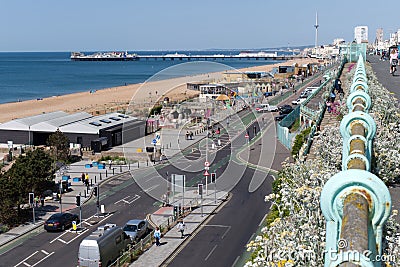 Madeira Drive on Brighton Seafront. Editorial Stock Photo